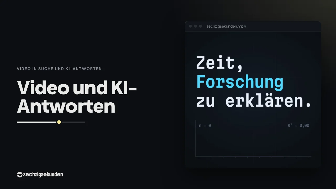 Kopfbild: ein Motiv im Science-Stil im Fenster, daneben der Titel „Video und KI-Antworten“.