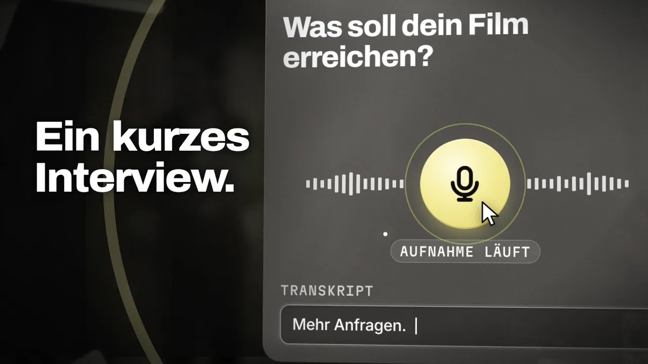 Szene aus unserem eigenen Film: das Interview als erster Schritt.